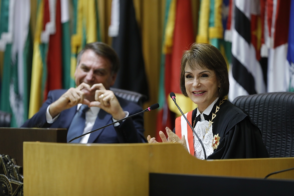 Ministra Maria Cristina Peduzzi durante cerimônia de posse como presidente do TST (Foto: Flickr/TST)